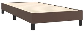 Cama com molas/colchão 90x200 cm couro artificial castanho