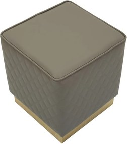 BANCO PUFE QUADRADO SHARON 35X35X38 CM CINZA E DOURADO
