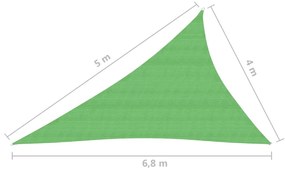 Para-sol estilo vela 160 g/m² 4x5x6,8 m PEAD verde-claro