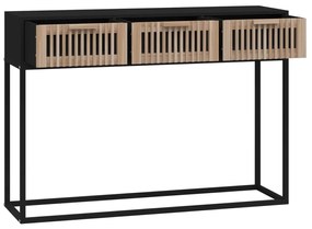 Mesa consola 105x30x75 cm derivados de madeira e ferro preto