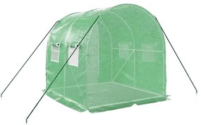 Estufa com estrutura de aço 4 m² 2x2x2 m verde