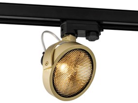 Foco de calha moderno trifásico dourado - Master 111 Honey Moderno