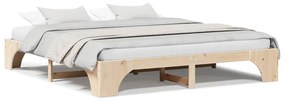 Cama 200x200 cm de Madeira de Pinho Sólido