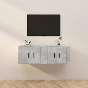 vidaXL Móveis de TV de parede 2 pcs 57x34,5x40 cm cinzento cimento
