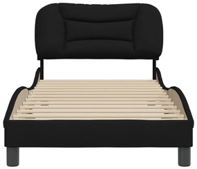 Estrutura de cama sem colchão 90x190 cm tecido preto