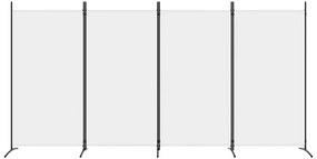 Biombo com 4 painéis 346x180 cm tecido branco