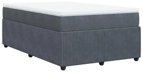 Cama boxspring com colchão 120x190 cm veludo cinzento-escuro