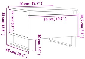 Mesa de centro 50x46x35 cm derivados de madeira branco