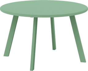 Mesa de centro redonda pequena, mesa auxiliar com patins antiderrapantes, estrutura em metal, Ø 70 x 42 cm, verde