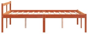 Cama para idosos 120x200 cm madeira pinho maciça castanho cera