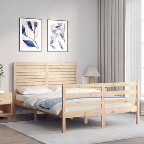 Estrutura de cama com cabeceira 120x200 cmmadeira maciça