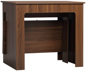 Mesa de Jantar Extensível para 4-6 Pessoas com Lateral Abatível Mesa Auxiliar Multifuncional 180x85x75cm Castanho