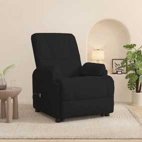 vidaXL Poltrona reclinável elevatória camurça artificial preto