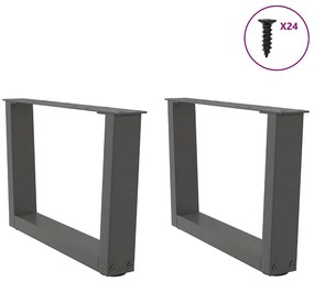 Pés para mesa de centro em V, 2 peças, antracite, 50x(30-31,3) cm, aço