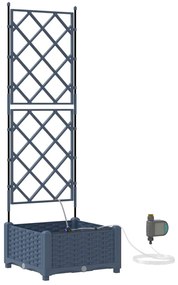 Vaso de Jardim Treliça Cinzeto 40 x 40 x 126cm Plástico