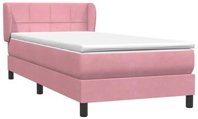 Cama com molas/colchão 80x220 cm veludo rosa