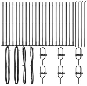 Postes de Cerca com Bases 26 pcs Ø32mm 110cm em Aço Galvanizado
