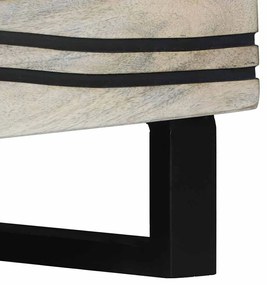 Mesa de centro com prateleira com armazenamento com porta Branco, Pret