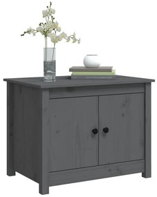 Mesa de centro 71x49x55 cm pinho maciço cinza