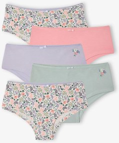 Lote de 5 shorties, para menina verde-salva