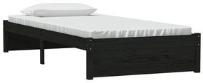 Estrutura de cama solteiro 90x190 cm madeira maciça preto