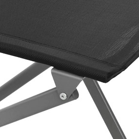 Cadeiras de exterior dobráveis 2 pcs aço e textilene preto