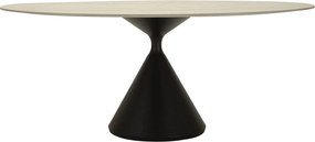 MESA DE JANTAR 180X90X73 CM  MDF e FERRO CREME E PRETO