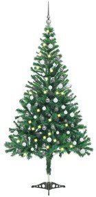 vidaXL Árvore de Natal artificial pré-iluminada com bolas 230 ramos