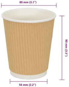 Copos de café de papel 500 pcs 8oz 200ml castanho
