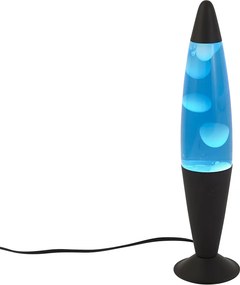 Candeeiro de Lava Azul com Cera Branca incl. LED - Lava Fundida