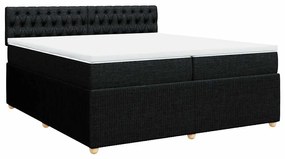 Cama com molas/colchão 200x200 cm tecido preto