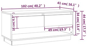 Móvel de TV 102x41x44 cm aglomerado cinzento cimento