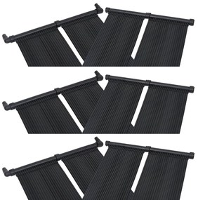 Painéis aquecedores solares de piscina 6 pcs 80x310 cm