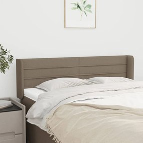 Cabeceira cama abas tecido 147x16x78/88 cm cinzento-acastanhado