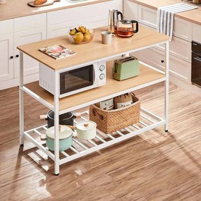 Armário de cozinha de 3 níveis 60 x 120 x 90 cm industrial natural + Branco