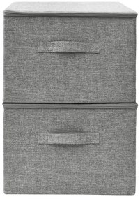 Caixas de arrumação 2 pcs 43x34x23 cm tecido cinzento