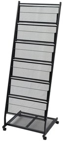 Porta-revistas A4 preto 47,5x43x133 cm