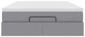 Estrutura de cama otomana com colchão 140x190 cm cinzento claro