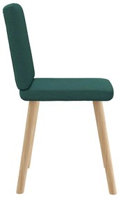 Cadeiras de jantar 6 pcs tecido verde-escuro