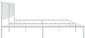 Estrutura de cama com cabeceira 150x200 cm metal branco