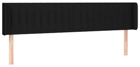 Cabeceira de cama c/ luzes LED tecido 163x16x78/88 cm preto