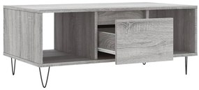 Mesa de centro 90x50x36,5 cm derivados madeira cinzento sonoma