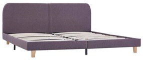 Estrutura de cama 180x200 cm tecido cinzento-acastanhado