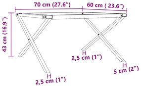 Pernas para mesa de centro estrutura em X aço