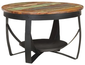 Mesa de centro Ø68x43 cm madeira recuperada maciça