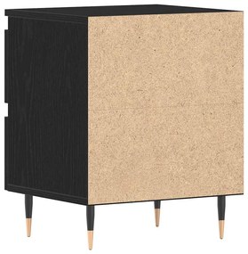 Camas de Cabeceira vidaXL 2 pcs Preto Carvalho 40x35x50 cm Madeira de