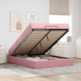 Estrutura da Cama Outros Rosa 140 x 200 cm Veludo