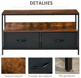 Móvel de TV Ludi com Gavetas em Tecido - Design Rústico