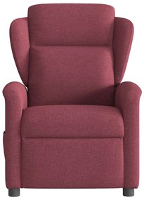 Poltrona reclinável de massagens elétrica tecido vermelho tinto
