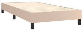 Estrutura de cama 80x200 cm couro artificial cor cappuccino